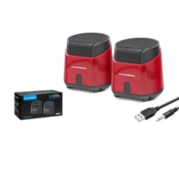Hadron HD6024R 1+1 Kanal 2x3W Çıkışlı 3.5 mm AUX Ses+USB Güç Beslemeli Kırmızı Bilgisayar Hoparlörü