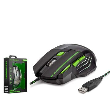 Hadron HDG30 3600DPI Ledli 1.44 mt USB Kablolu Siyah-Yeşil Oyuncu Mouse