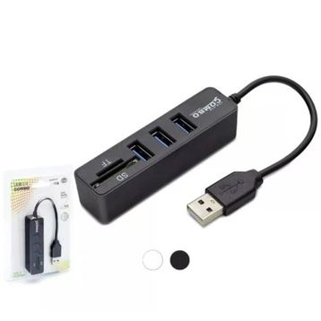 Hadron HDX7009 USB-A 2.0 3XUSB 2.0 HUB+SD/TF Kart Okuyuculu Siyah USB Çoklayıcı