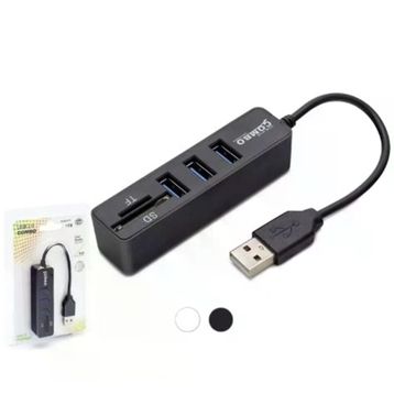 Hadron HDX7009 USB-A 2.0 3XUSB 2.0 HUB+SD/TF Kart Okuyuculu Siyah USB Çoklayıcı