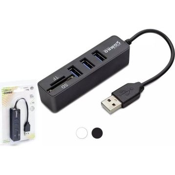 Hadron HDX7009 USB-A 2.0 3XUSB 2.0 HUB+SD/TF Kart Okuyuculu Siyah USB Çoklayıcı