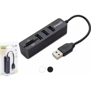 Hadron HDX7009 USB-A 2.0 3XUSB 2.0 HUB+SD/TF Kart Okuyuculu Siyah USB Çoklayıcı