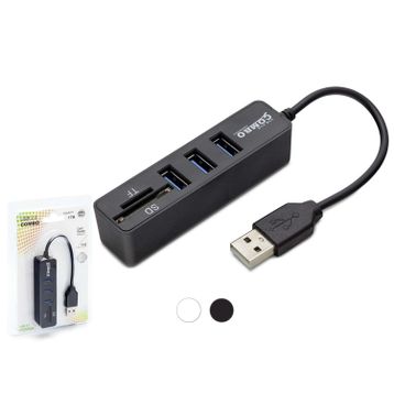 Hadron HDX7009 USB-A 2.0 3XUSB 2.0 HUB+SD/TF Kart Okuyuculu Siyah USB Çoklayıcı