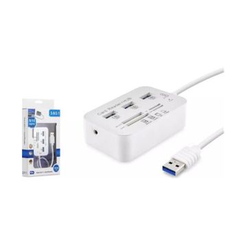 Hadron HDX7028 USB-A 3.1 3XUSB 3.0 HUB+MS/SD/M2/TF Kart Okuyuculu Beyaz USB Çoklayıcı Döştürücü