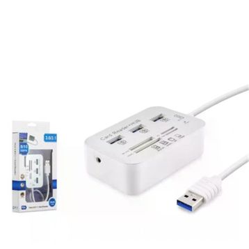 Hadron HDX7028 USB-A 3.1 3XUSB 3.0 HUB+MS/SD/M2/TF Kart Okuyuculu Beyaz USB Çoklayıcı Döştürücü