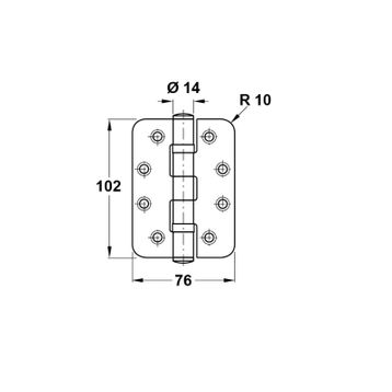 Hafele F Parlak Pirinç 102x76x3 mm Yaprak Menteşe