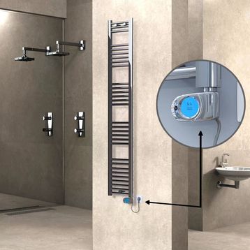 Haiti Düz Krom Musa 300 Watt 300x1800 cm Termostatlı Elektrikli Havlupan