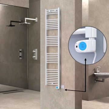 Haiti Elektrikli 600 Watt 400x1800 cm Düz Beyaz Musa Termostatlı Havlupan