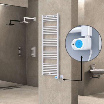 Haiti Elektrikli 600 Watt 500x1500 cm Düz Beyaz Musa Termostatlı Havlupan