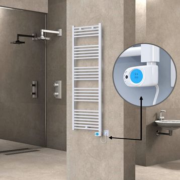 Haiti Elektrikli 600 Watt 500x1500 cm Düz Beyaz Musa Termostatlı Havlupan