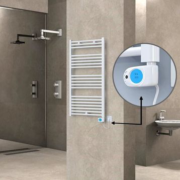Haiti Elektrikli 600 Watt 600x1100 cm Düz Beyaz Musa Termostatlı Havlupan