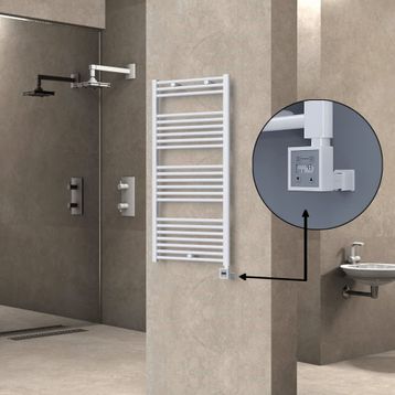 Haiti Elektrikli 600 Watt 600x1200 cm Düz Beyaz KTX3 Termostatlı Havlupan