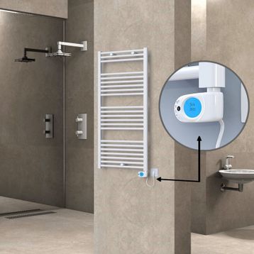 Haiti Elektrikli 600 Watt 600x1200 cm Düz Beyaz Musa Termostatlı Havlupan