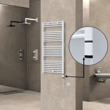 Haiti Elektrikli 600 Watt 600x1200 cm Düz Beyaz Oned On Off Termostatlı Sağ Havlupan