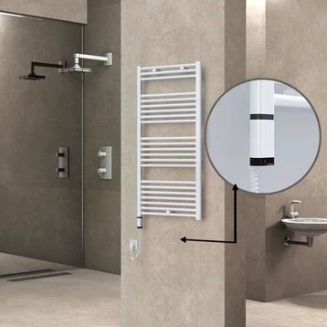 Haiti Elektrikli 600 Watt 600x1200 cm Düz Beyaz Oned On Off Termostatlı Sol Havlupan
