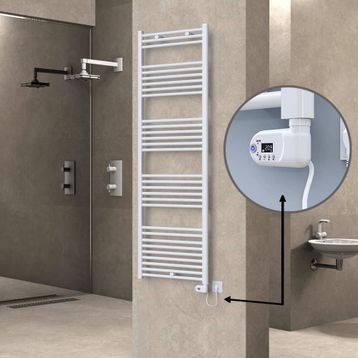 Haiti Elektrikli 900 Watt 600x1800 cm Düz Beyaz Thesis Termostatlı Havlupan
