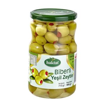 Haktat 400 gr Biberli Yeşil Zeytin