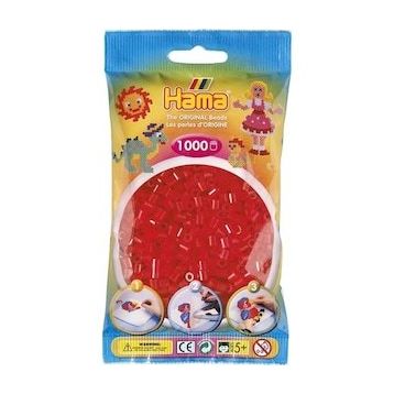 Hama 1000'lik Şeffaf Kırmızı Midi Boncuk