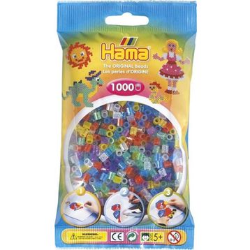 Hama 1000'lik Şeffaf Simli Renkler Midi Boncuk