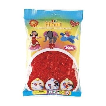 Hama 3000'lik Şeffaf Kırmızı Midi Boncuk