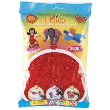 Hama 3000'lik Şeffaf Kırmızı Midi Boncuk