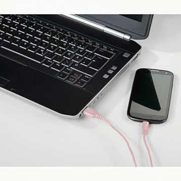 Hama HM.135787 Pembe 0.75 m USB-C Flexi Kablo