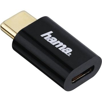 Hama Micro USB Soket USB-C Fiş Siyah Adaptör