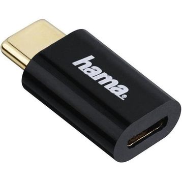 Hama Micro USB Soket USB-C Fiş Siyah Adaptör