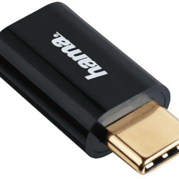 Hama Micro USB Soket USB-C Fiş Siyah Adaptör