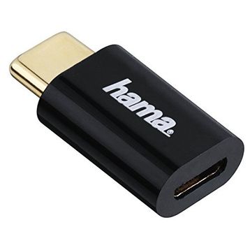 Hama Micro USB Soket USB-C Fiş Siyah Adaptör
