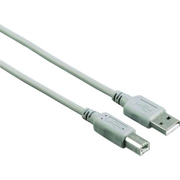 Hama USB 2.0 A B Gri 1.5 m Fiş