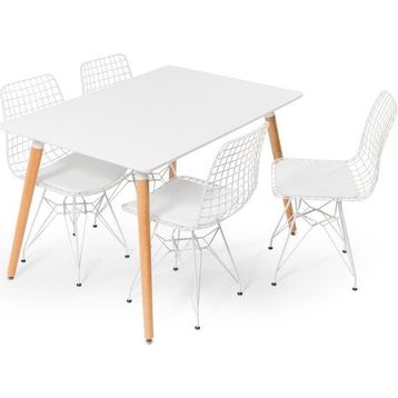 Hamdeko Eames Beyaz Masa Sandalye Takımı