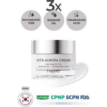 Hamel 3X Vita Aurora Cream %10 Niacinamide 50 ml Koyu Leke Karşıtı Cilt Tonu Eşitleyici Krem