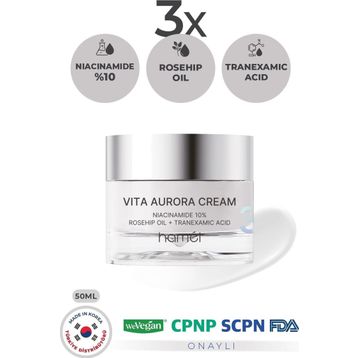 Hamel 3X Vita Aurora Cream %10 Niacinamide 50 ml Koyu Leke Karşıtı Cilt Tonu Eşitleyici Krem