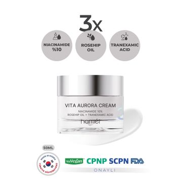 Hamel 3X Vita Aurora Cream %10 Niacinamide 50 ml Koyu Leke Karşıtı Cilt Tonu Eşitleyici Krem