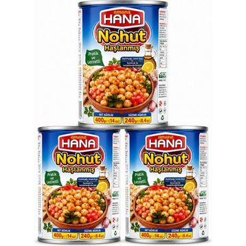 Hana 400 gr Haşlanmış Nohut Konservesi (3 adet)