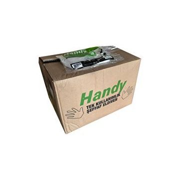 Handy Büyük Boy 100 Adet HDPE İş Temizlik Tek Kullanımlık Şeffaf Eldiven (3 adet)