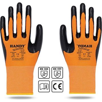 Handy HN-16 Nitril Kaplama 10/XL Sanayi Usta Eldiveni Koruyucu Eldiven