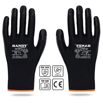Handy HN-99 Nitril Kaplama Siyah No: 10/XL Sanayi Usta Eldiveni Koruyucu Eldiven