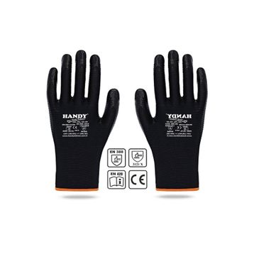 Handy HN-99 Nitril Kaplama Siyah No: 10/XL Sanayi Usta Eldiveni Koruyucu Eldiven