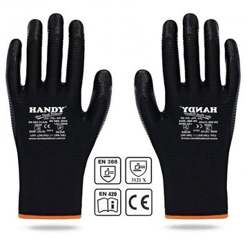 Handy HN-99 Nitril Kaplama Siyah No: 9/L Sanayi Usta Eldiveni Koruyucu Eldiven
