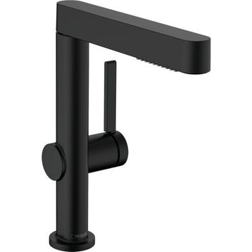 Hansgrohe 76063670 Finoris Satin Siyah 230 Spiralli 2 Jet Bas-Aç Gider Seti ile Lavabo Bataryası