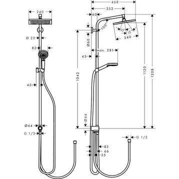 Hansgrohe E240 Crometta Termostatik Kolonlu Duş Seti