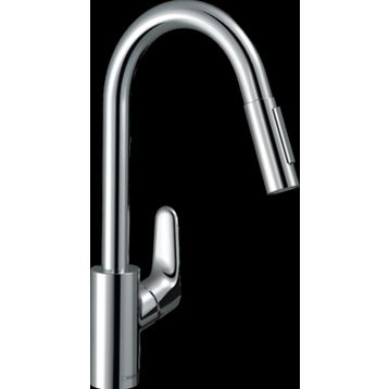 Hansgrohe HG31815000 Focus M41 Tek Kollu Eviye Bataryası 240 2 Jet Çekilebilir El Duşu