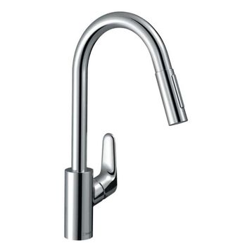 Hansgrohe HG31815000 Focus M41 Tek Kollu Eviye Bataryası 240 2 Jet Çekilebilir El Duşu