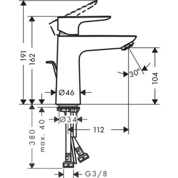 Hansgrohe Talis E 110 Mat Siyah Lavabo Bataryası