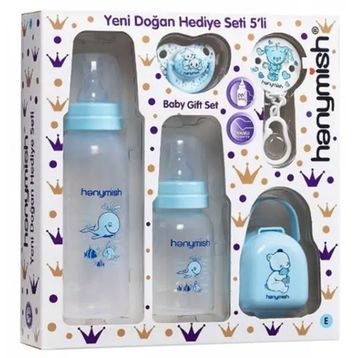 Hanymish 655 Mavi 5'li Yenidoğan Hediye Seti