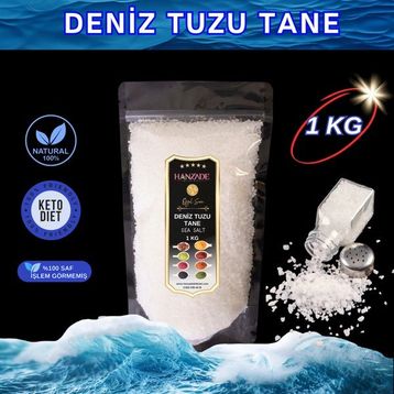 Hanzade Bitkisel 1 kg Tane Granül İyot İlavesiz Saf Deniz Tuzu