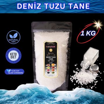 Hanzade Bitkisel 1 kg Tane Granül İyot İlavesiz Saf Deniz Tuzu