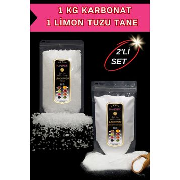 Hanzade Bitkisel 1 kg Tane Limon Tuzu + 1 kg Karbonat
